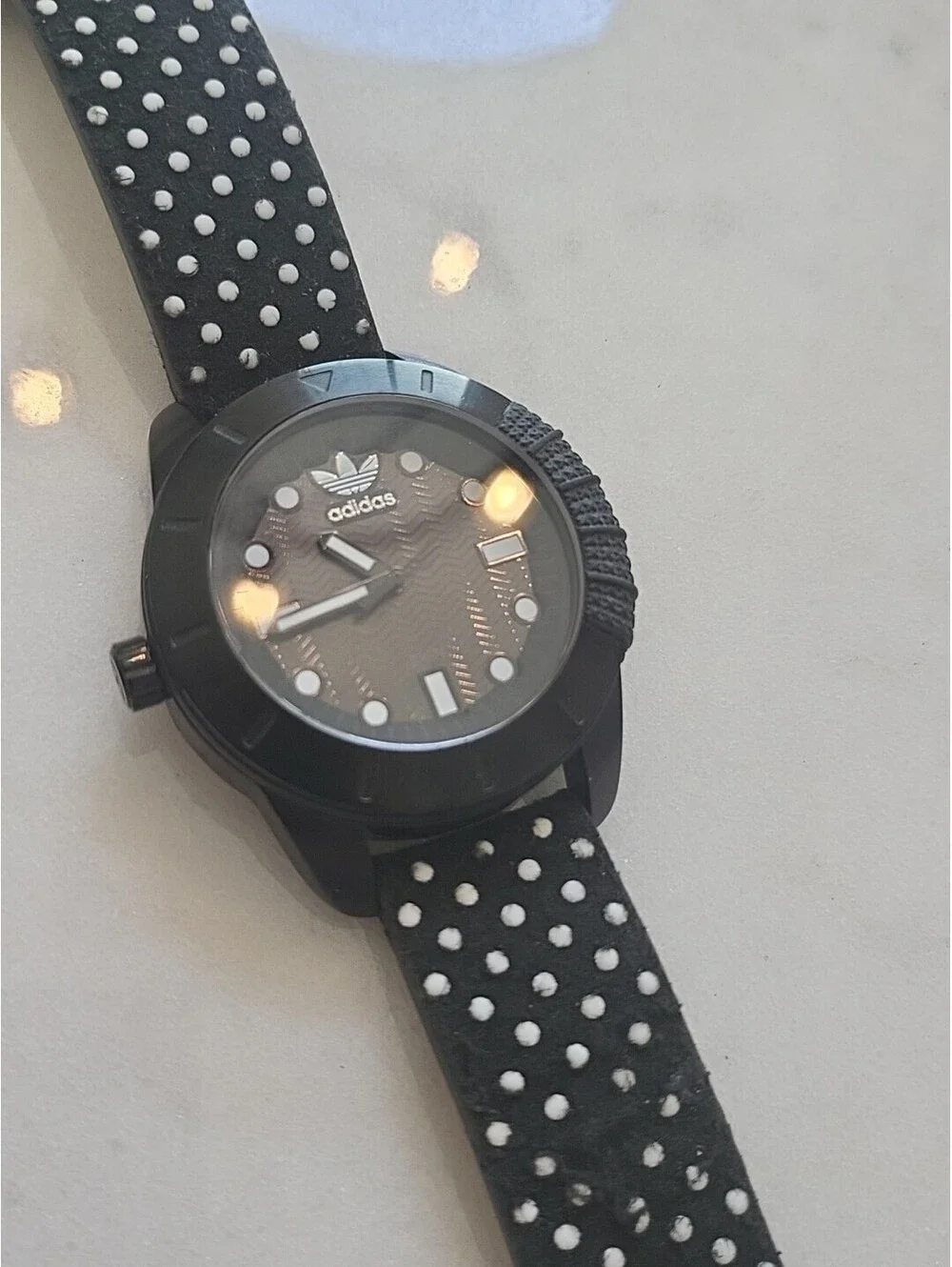 Adidas Watch Adh3053 Black 43mm Quartz Mens Watch Works New Battery OriginalBand